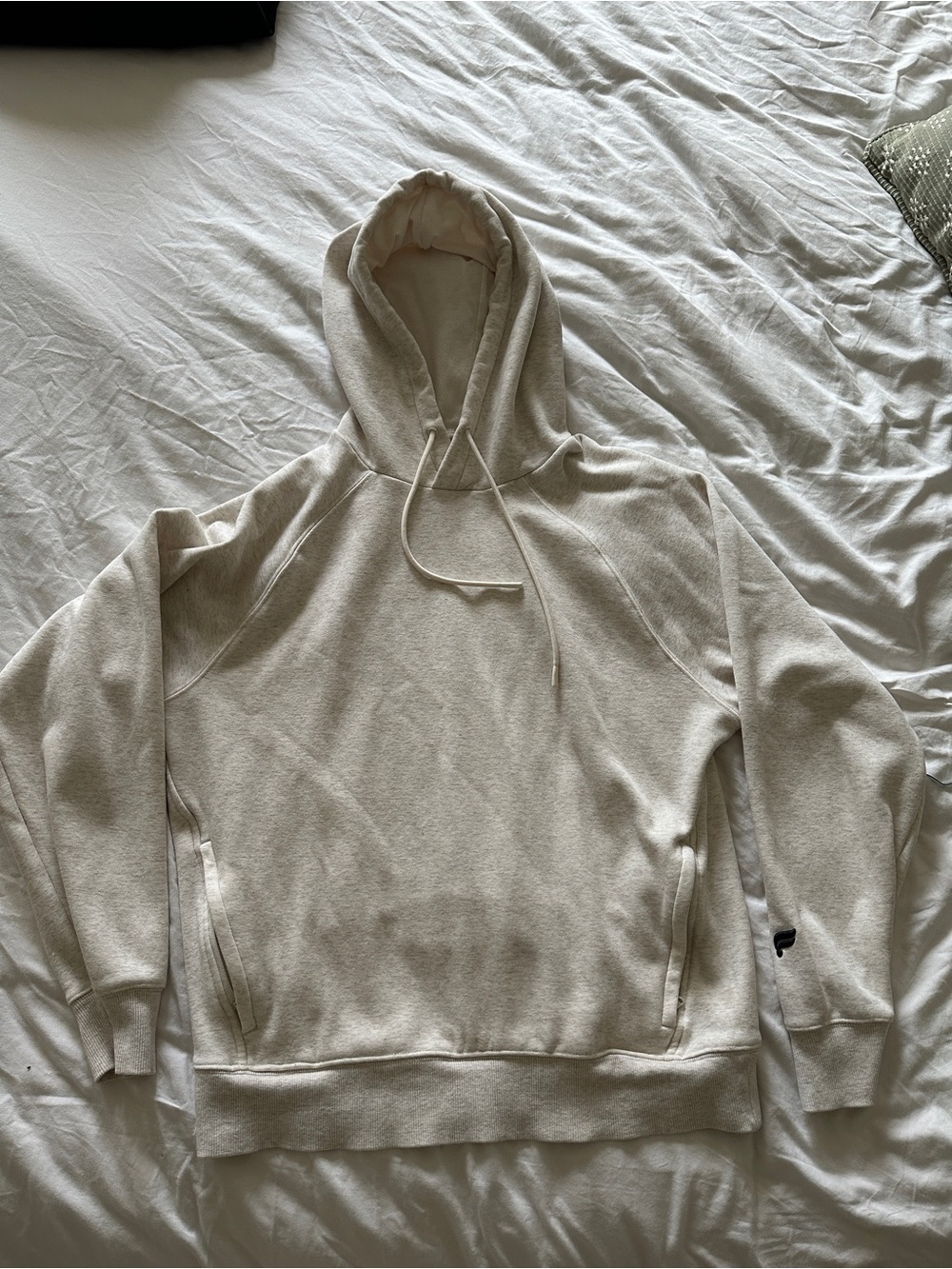 Men's Fabletics Hooded Pullover Sweatshirt in Light Beige (Hoodie)